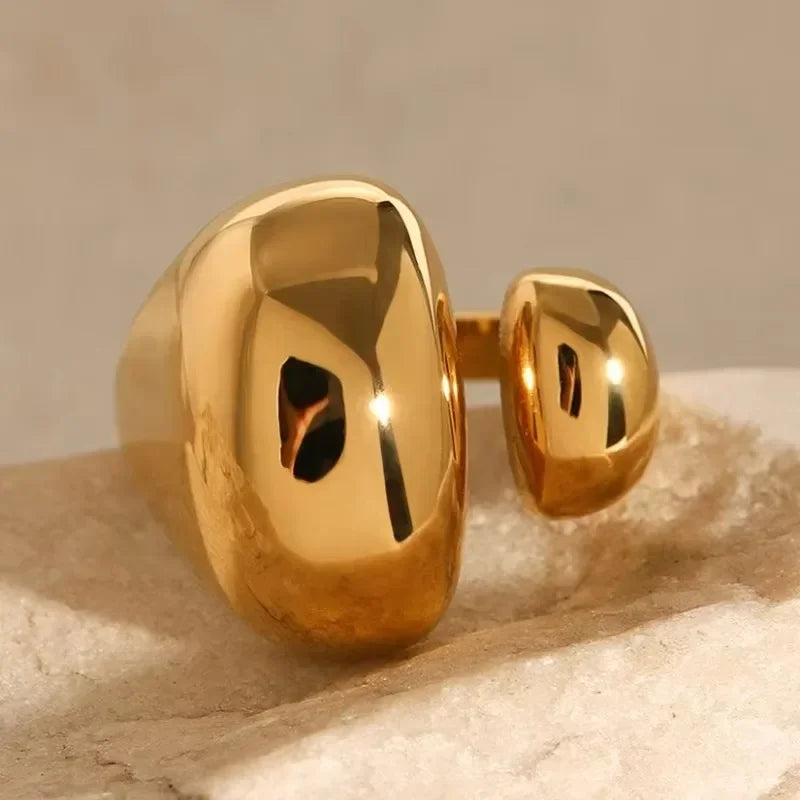 Minimalist 316L Stainless Steel INS Ring High Quality Waterproof Charm Metal Gold Silver Color Fashion Finger Jewelry