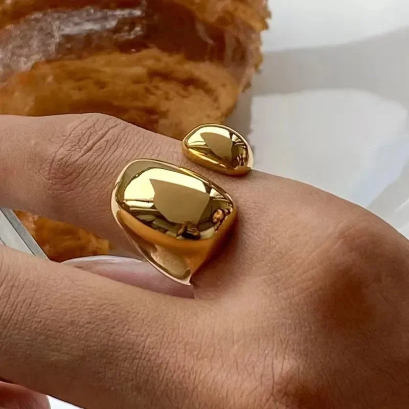 Minimalist 316L Stainless Steel INS Ring High Quality Waterproof Charm Metal Gold Silver Color Fashion Finger Jewelry
