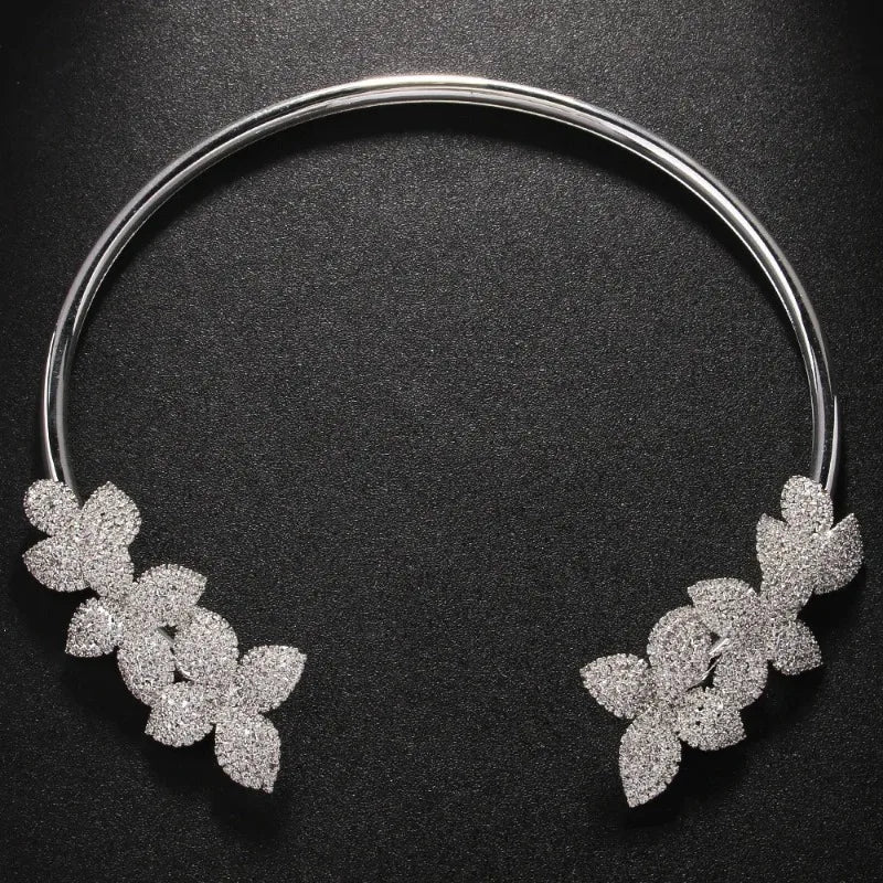 Fashion Multiple Butterfly Rhinestone Collar Metal Rings Bridal Open Necklace Choker Wediing Collar Chain Jewelry