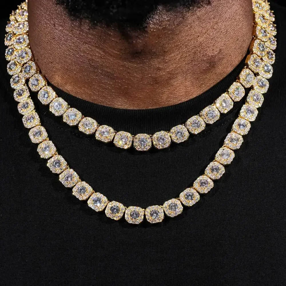 Hip Hop Shiny Cuban Link Chain Necklace Women Men Silver Color Rhinestone Iced Out Cuban Chain Punk Jewelry Necklace