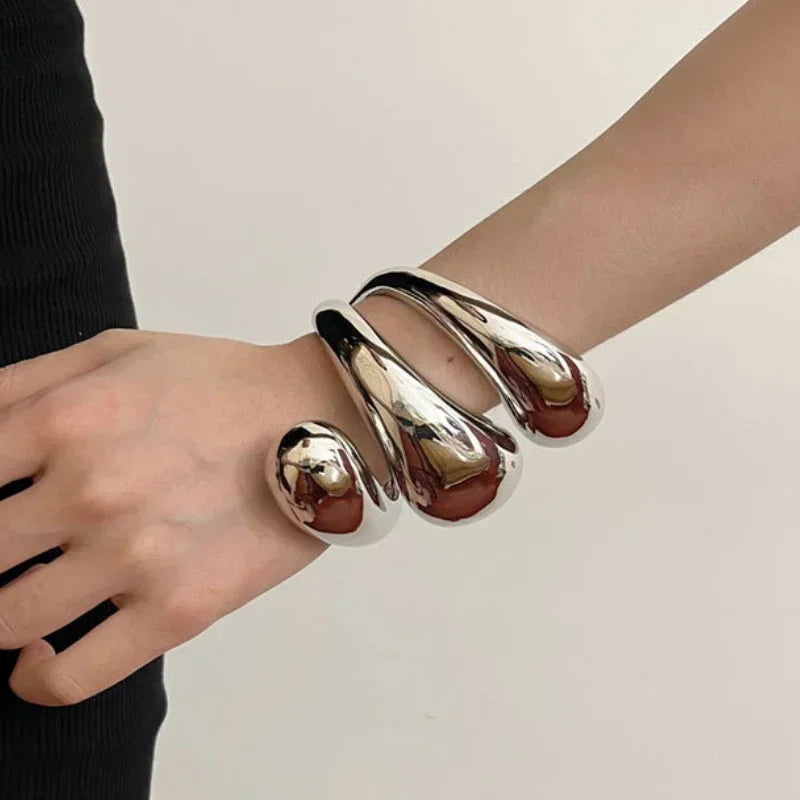 Irregular Multilayered Bracelets for Women Vintage Exaggerated Bangles Jewelry Hiphop Punk Style Pulseras Mujer Girls Gift
