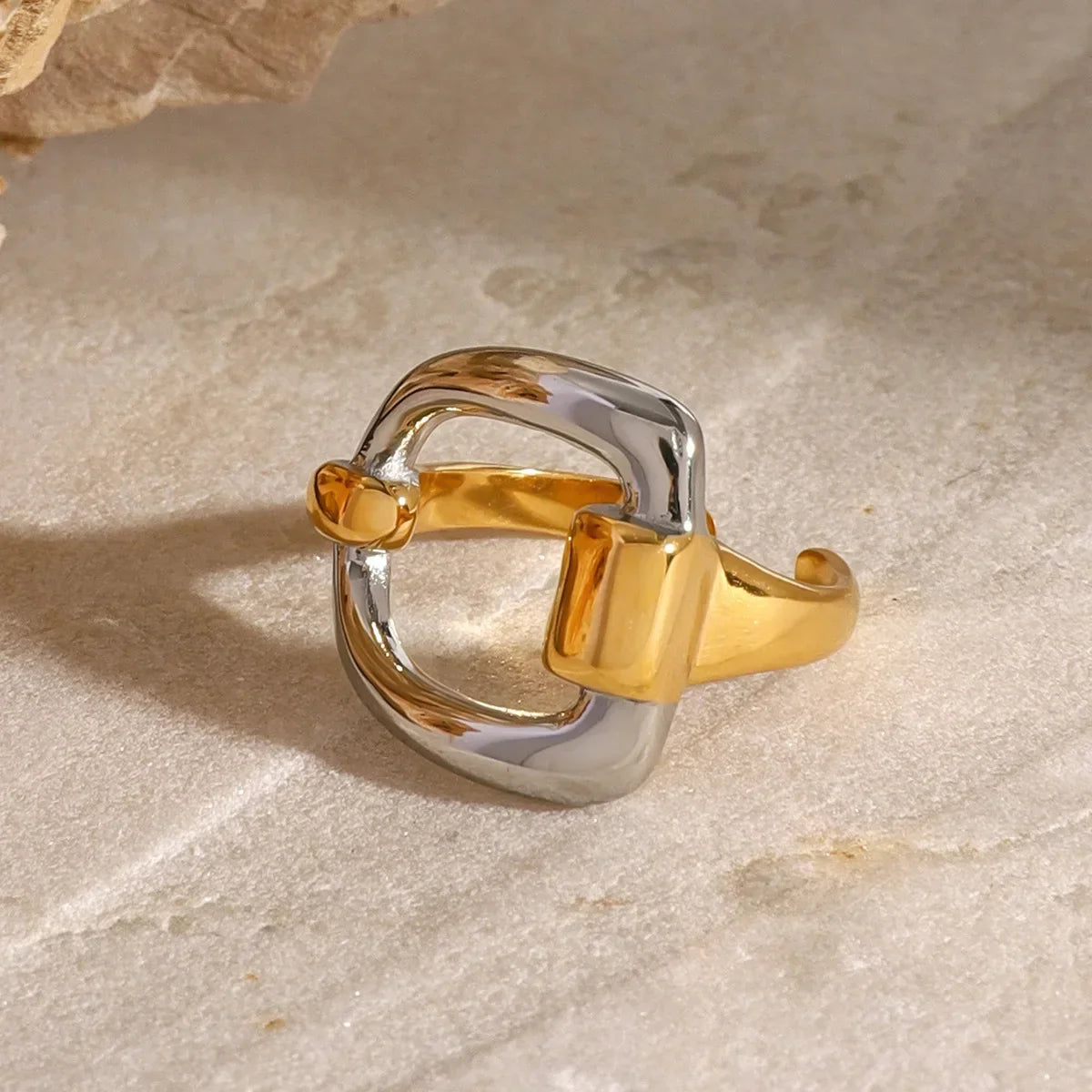 Stainless Steel Combination Letter D Open Ring for Women Trendy Metal 18 K Geometric Finger Ring Party Gift New