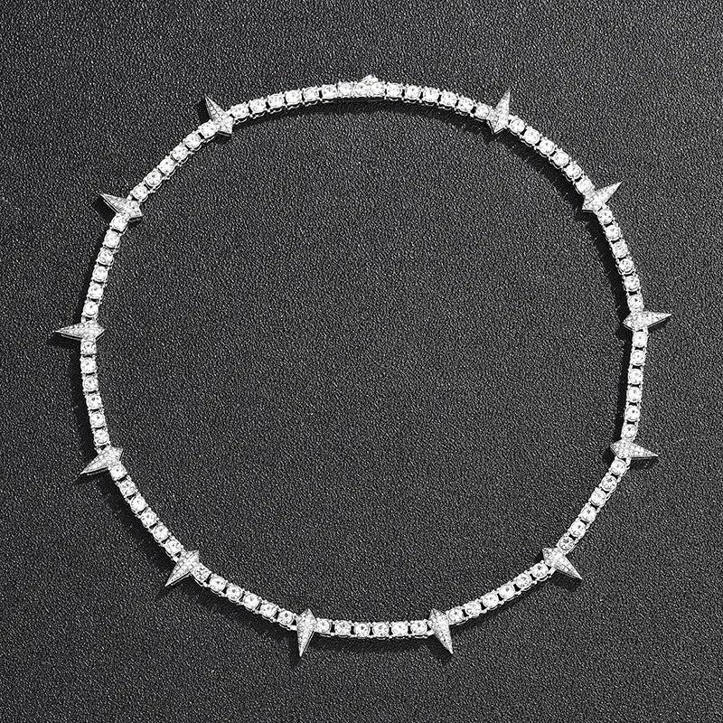 4MM Tennis Chain Dropwater Shape Iced Out  Rhinestones Bling Necklaces For Men Women  Luxury Hiphop Choker gift men necklace