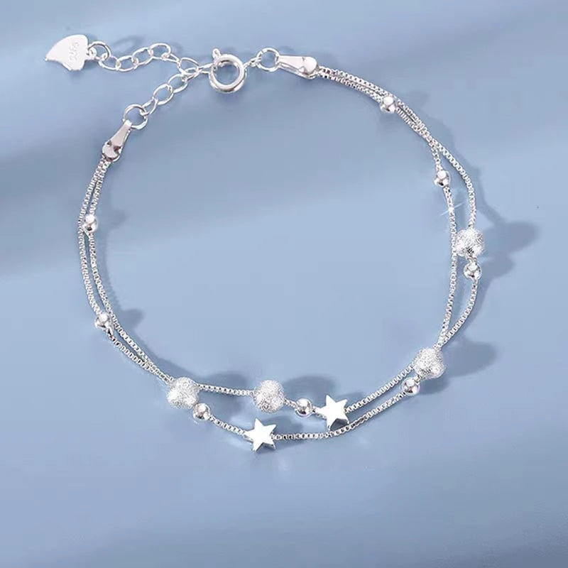 925 Sterling Silver Beautiful Stars Bracelets
